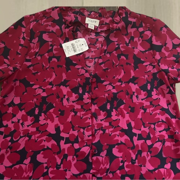 NWT J. Crew Button Up Floral Blouse Top XXS - Picture 8 of 11